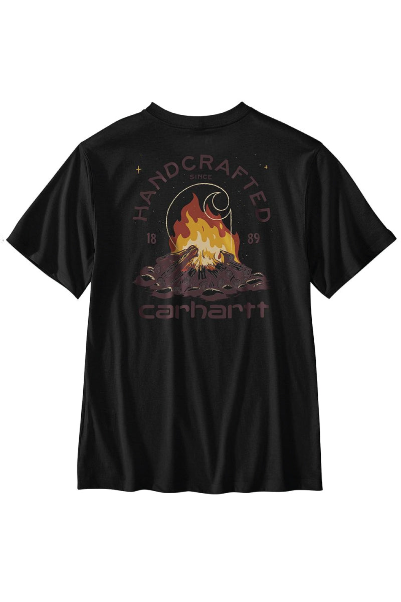 Relaxed Fit Fire Graphic Tee - BLK