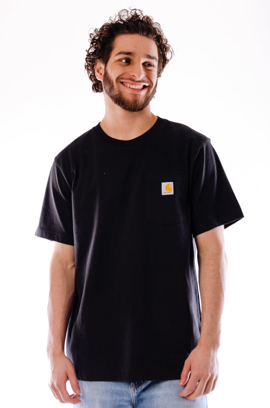 Relaxed Fit Pocket C Tee - BLK