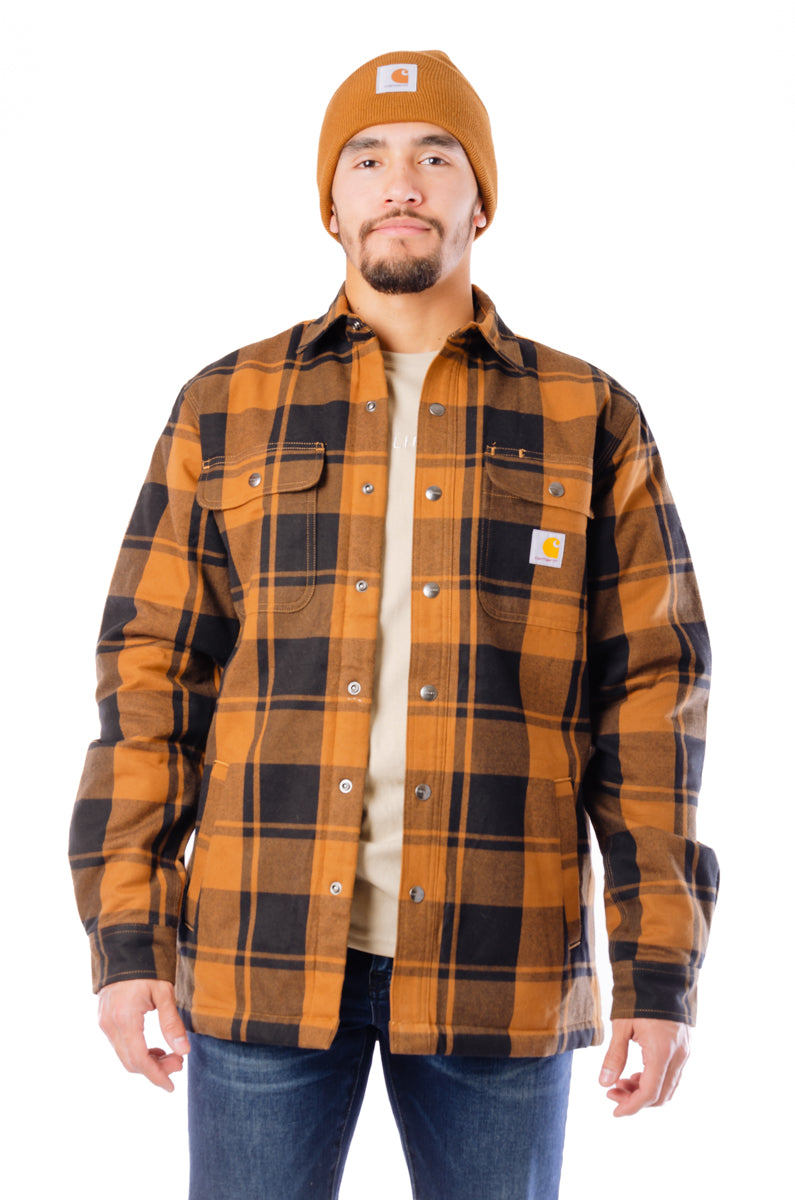 Relaxed Flannel Sherpa Jacket