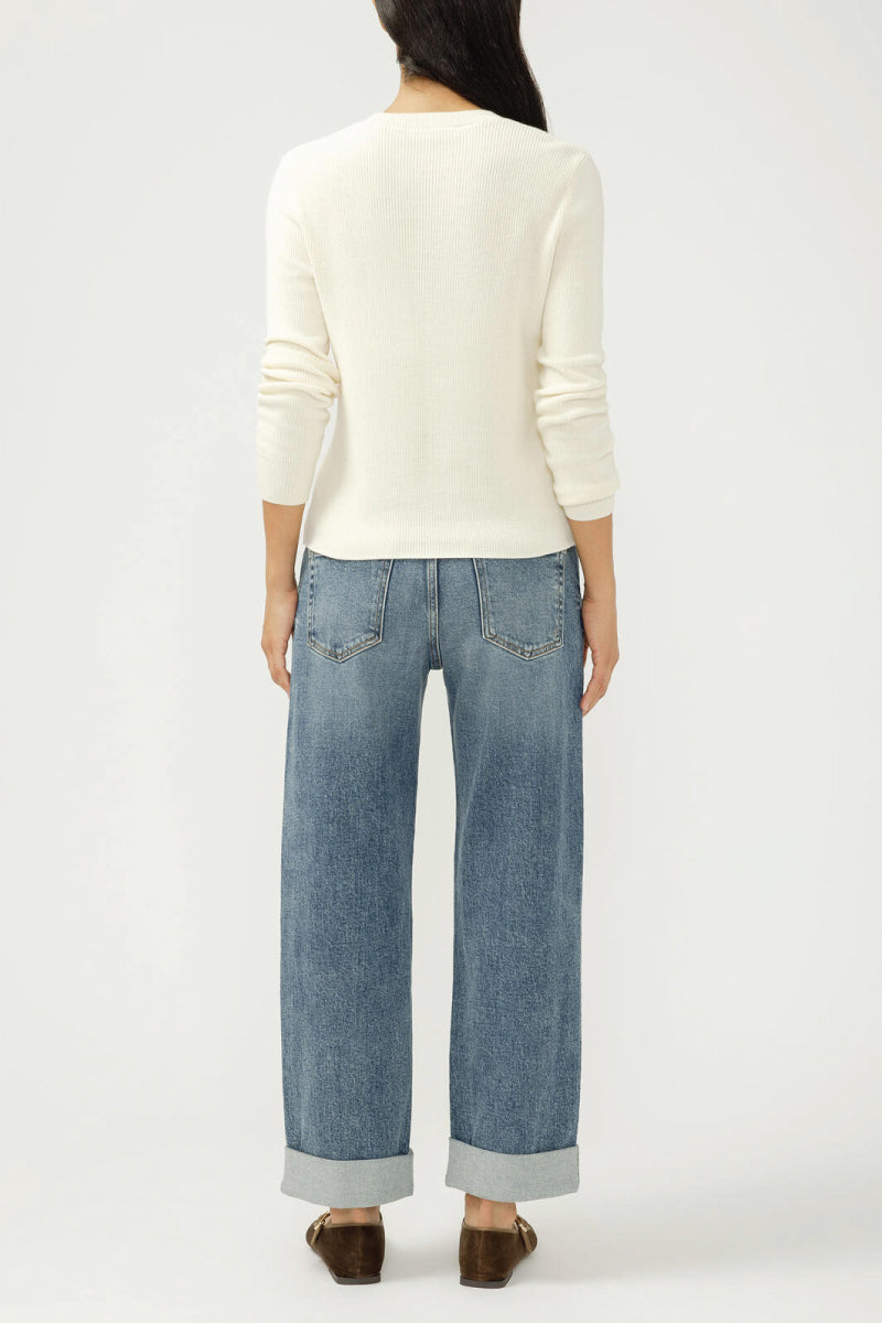 Relaxed Mid Rise Straight Leg Jeans - 28