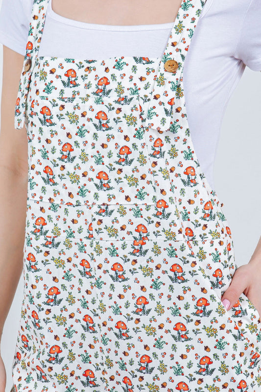 Retro Mushroom Corduroy Overalls - MSH