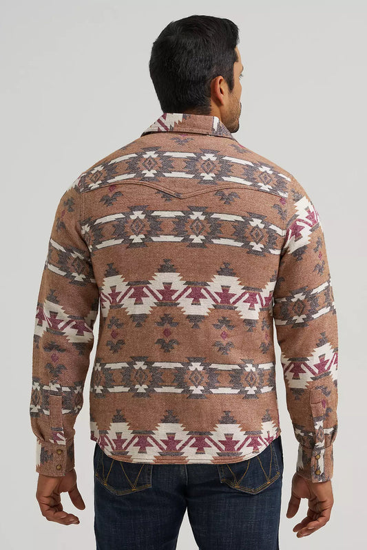 Retro Premium Western Jacquard Shirt - BRN