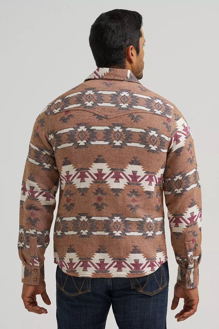 Retro Premium Western Jacquard Shirt - BRN