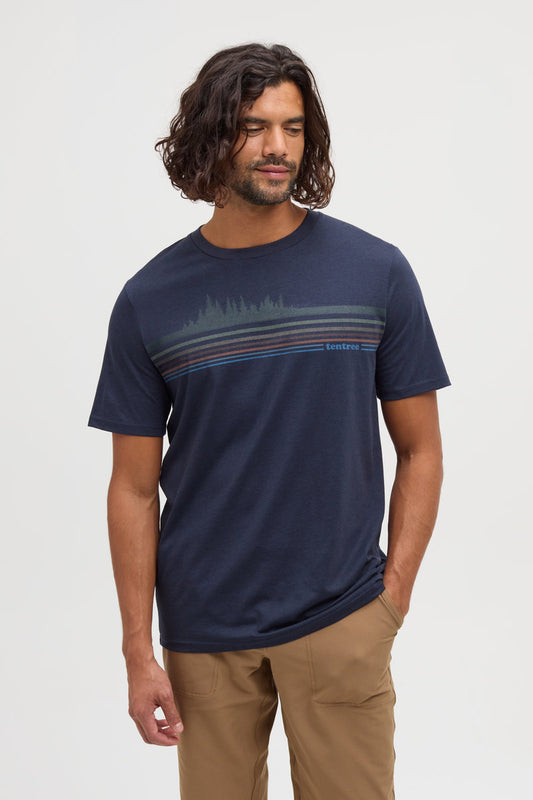 Retro Treeline Tee - BLU