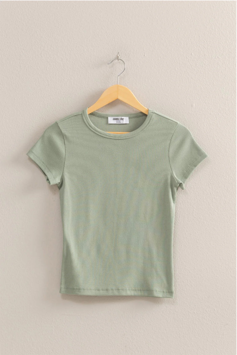 Ribbed Crop Tee - SAG