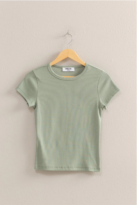 Ribbed Crop Tee - SAG
