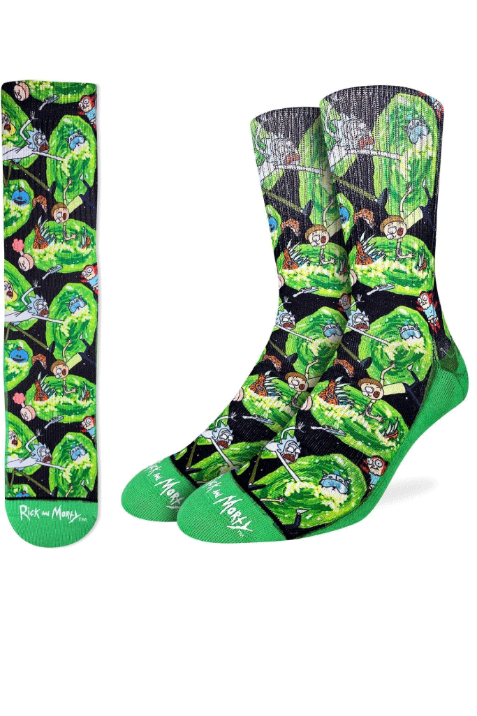 Rick and Morty Portals Socks - GRN