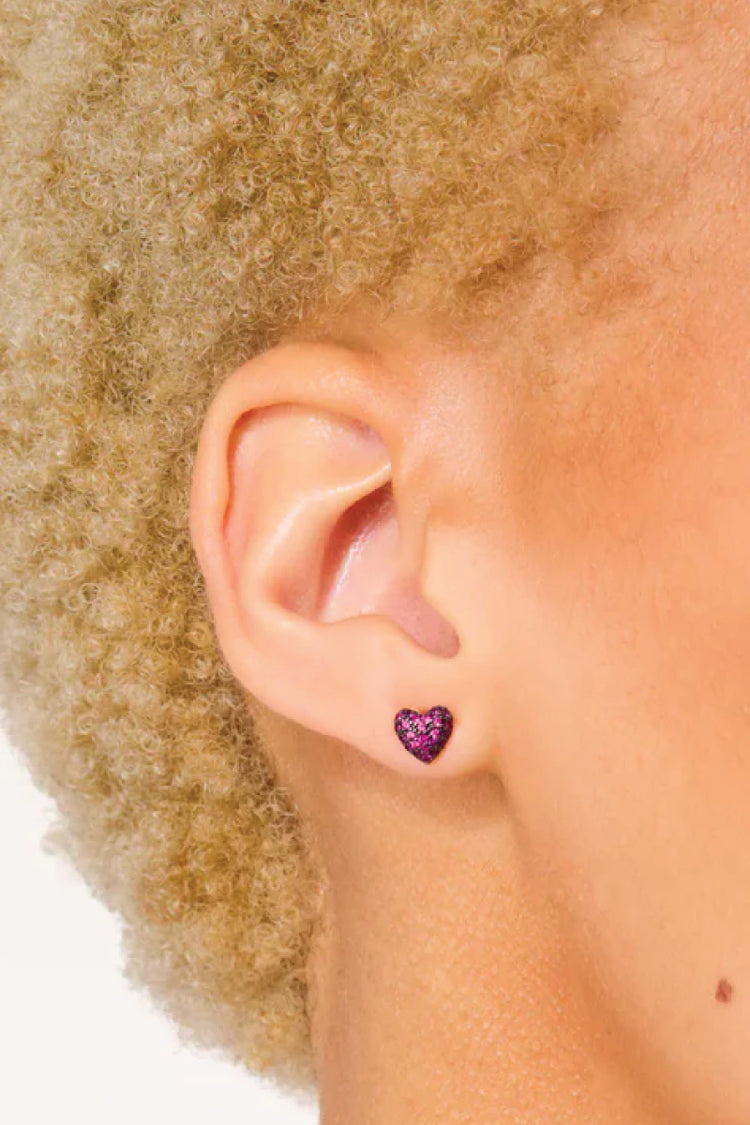 Ruby Heart Stud Earrings - RBY