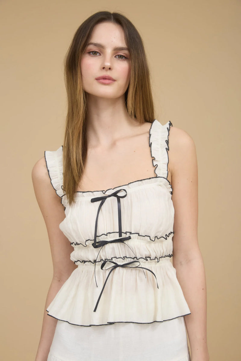 Ruched Bow Tank  - IVR