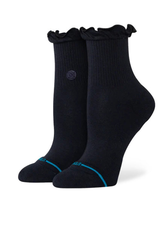 Ruffle Icon Quarter Sock - BLK
