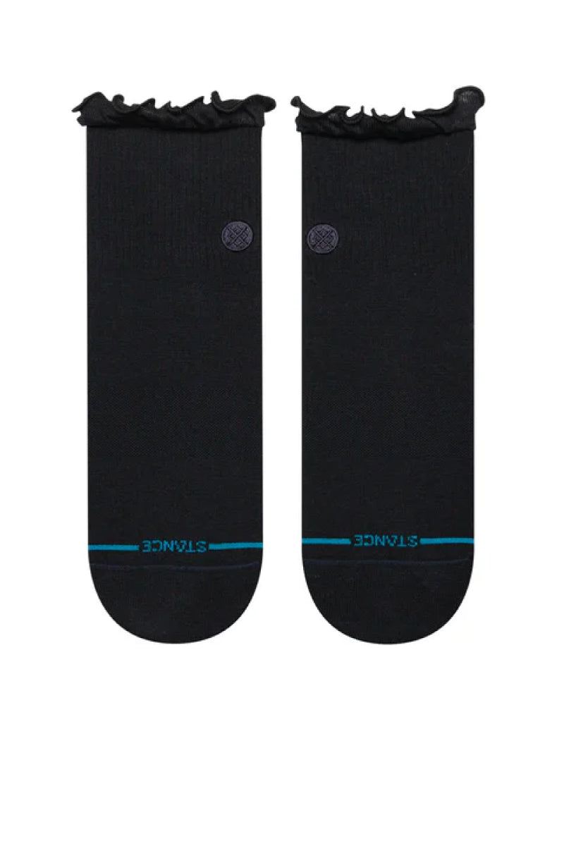 Ruffle Icon Quarter Sock - BLK