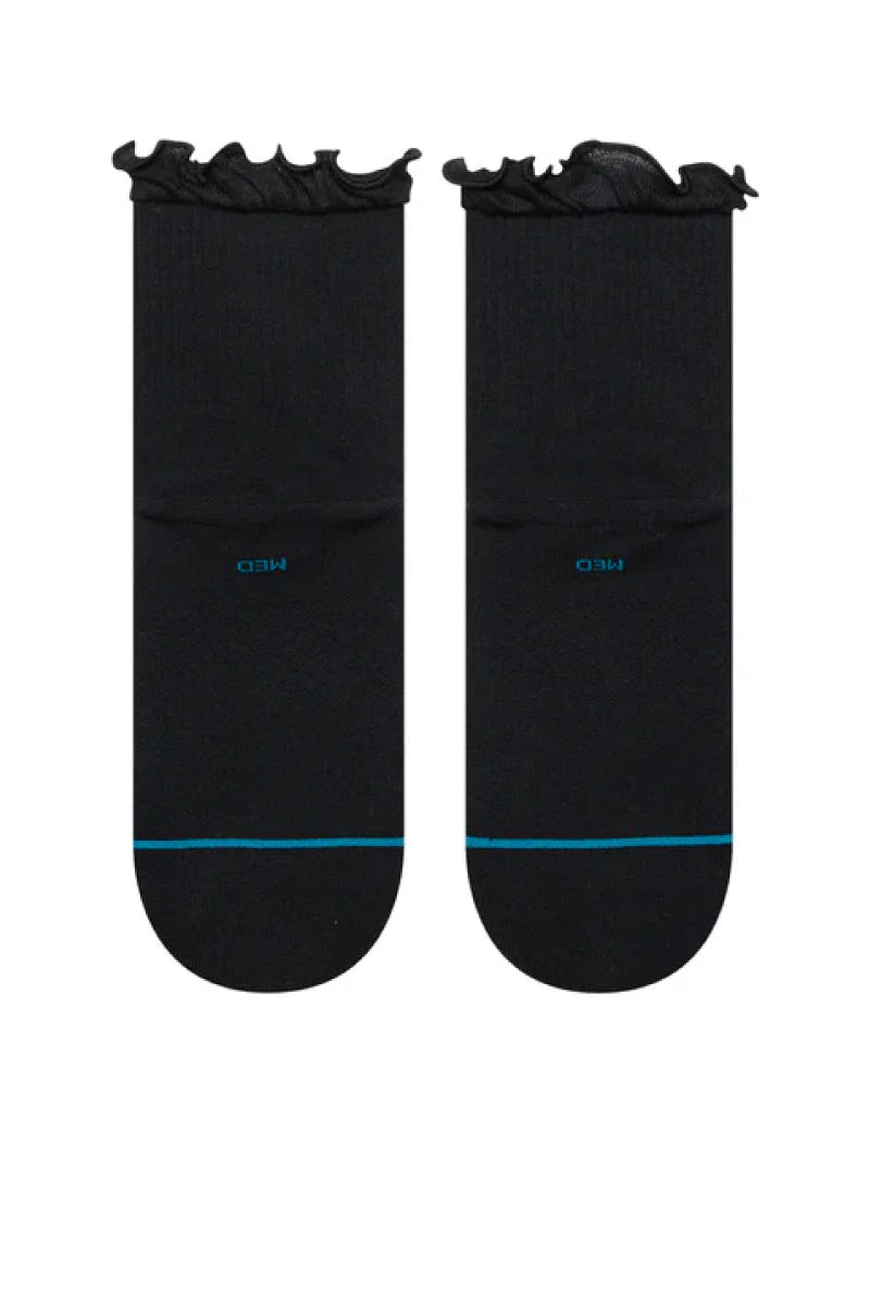 Ruffle Icon Quarter Sock - BLK