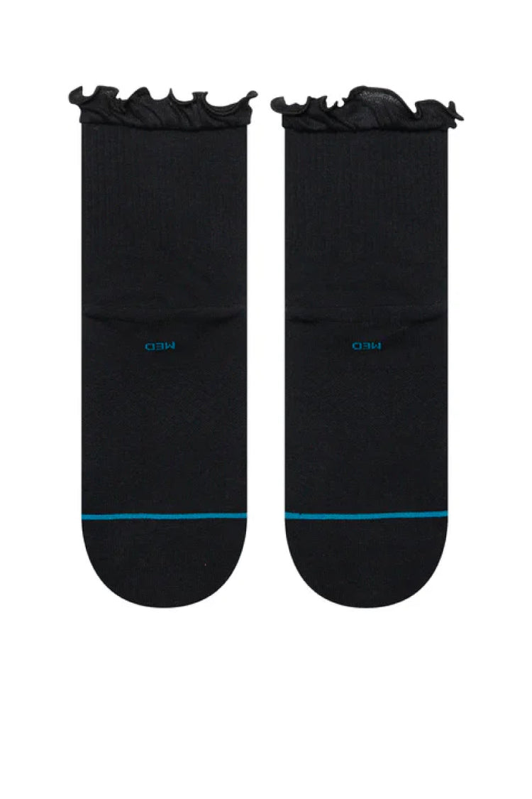 Ruffle Icon Quarter Sock - BLK