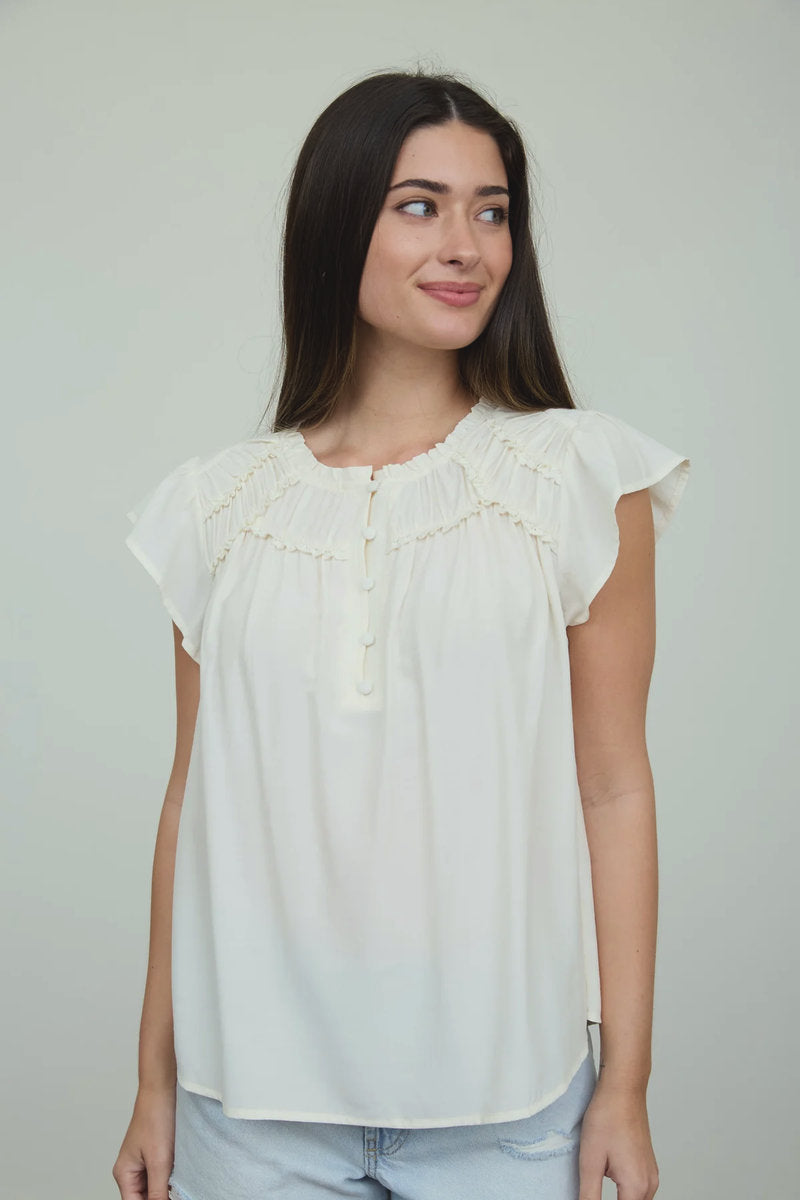 Ruffled Yoke Top - IVR