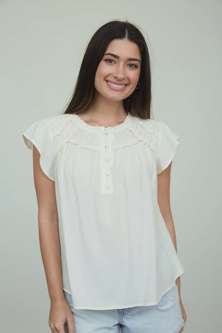Ruffled Yoke Top - IVR