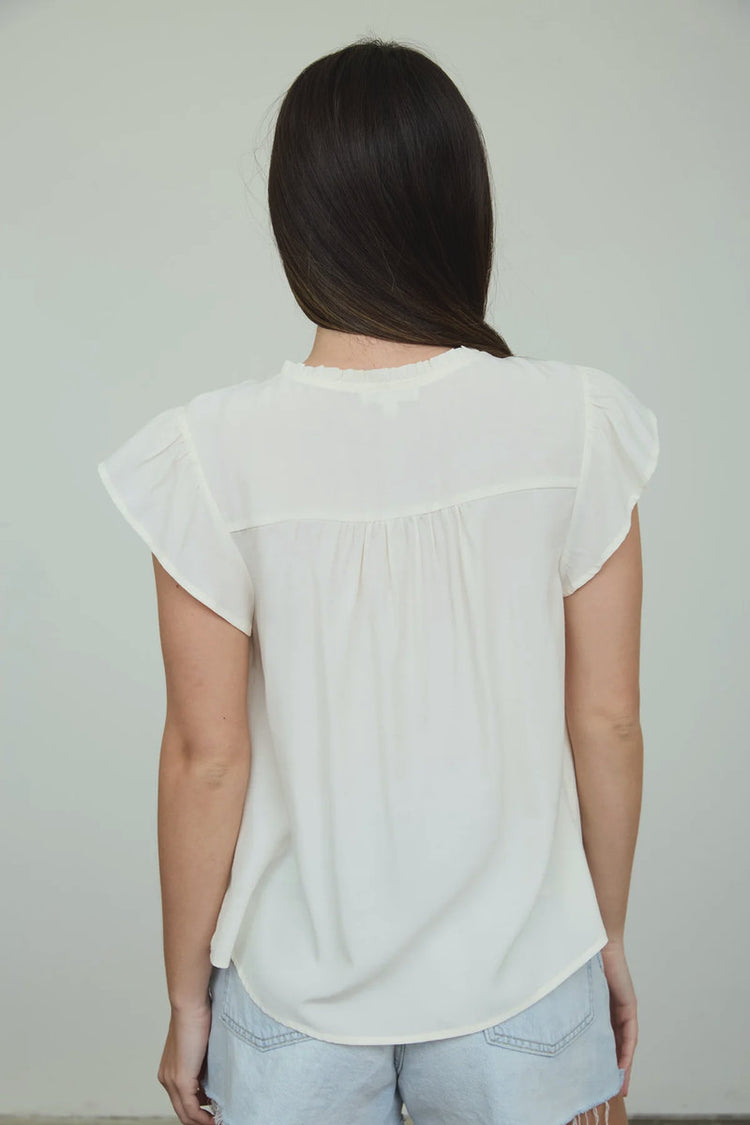 Ruffled Yoke Top - IVR
