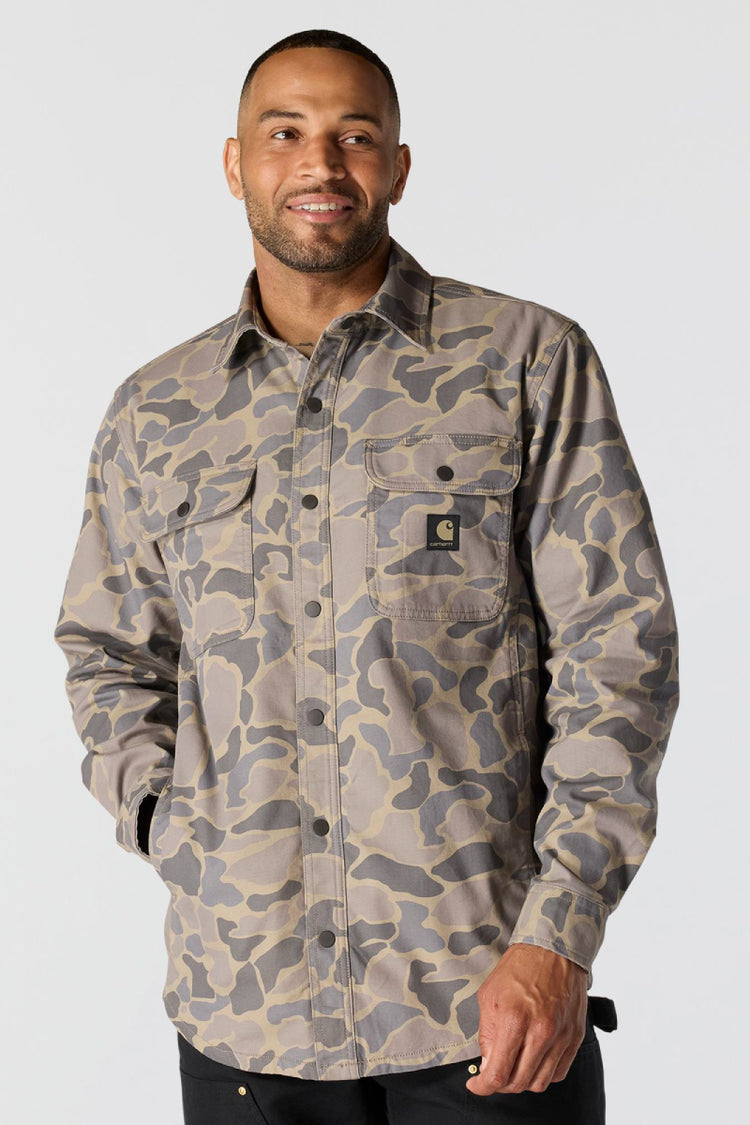 Fleece Lined Shirt Jacket - KHA