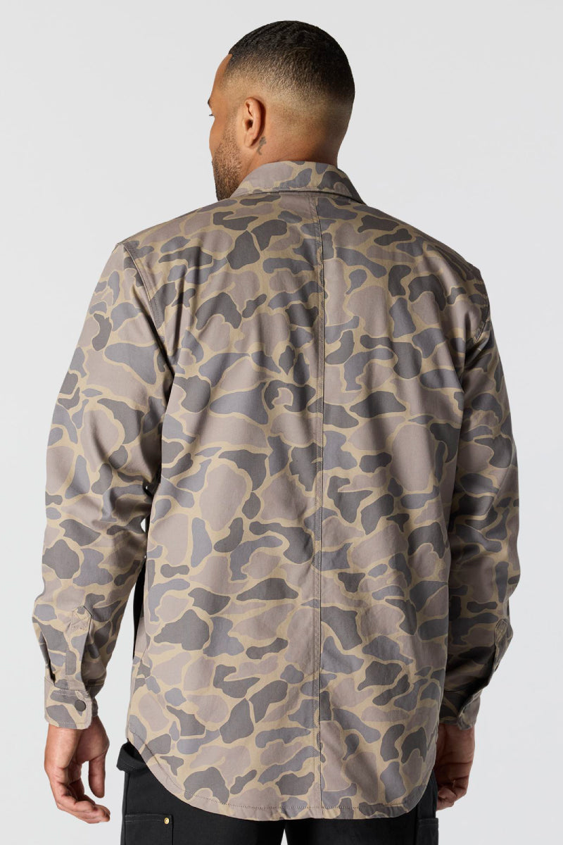 Fleece Lined Shirt Jacket - KHA
