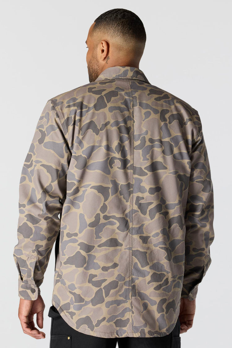 Fleece Lined Shirt Jacket - KHA