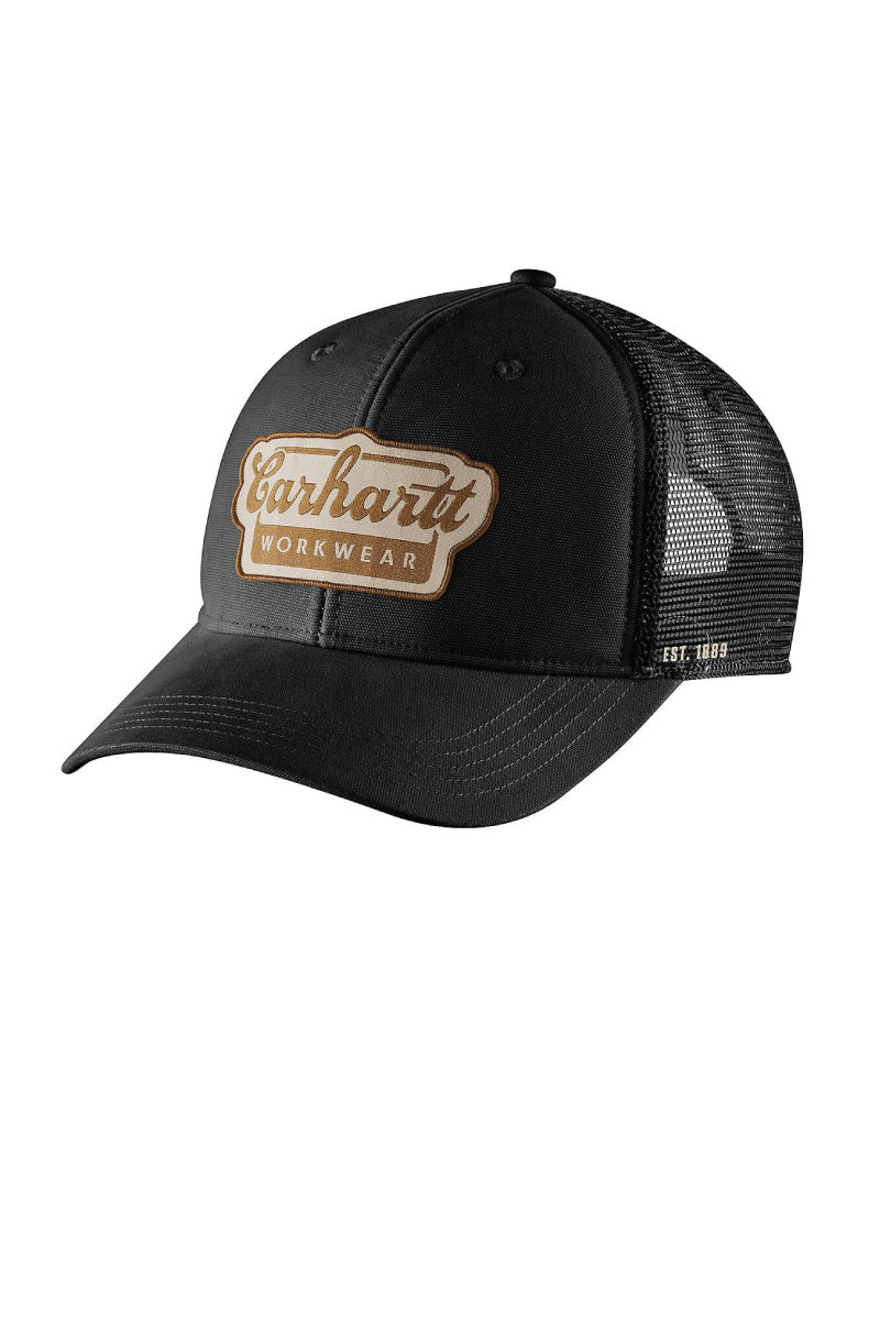 Rugged Flex Twill Mesh Script Cap - BLK