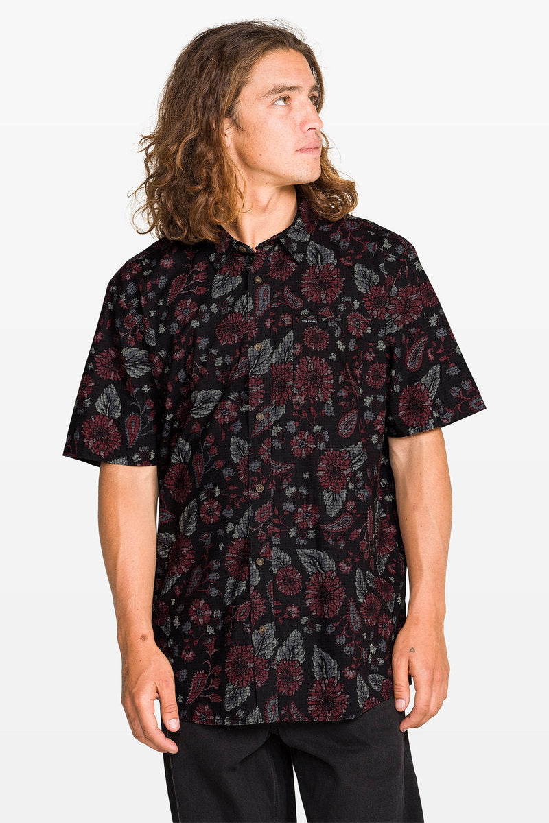 Scaler Stone Woven Short Sleeve Shirt - BLK