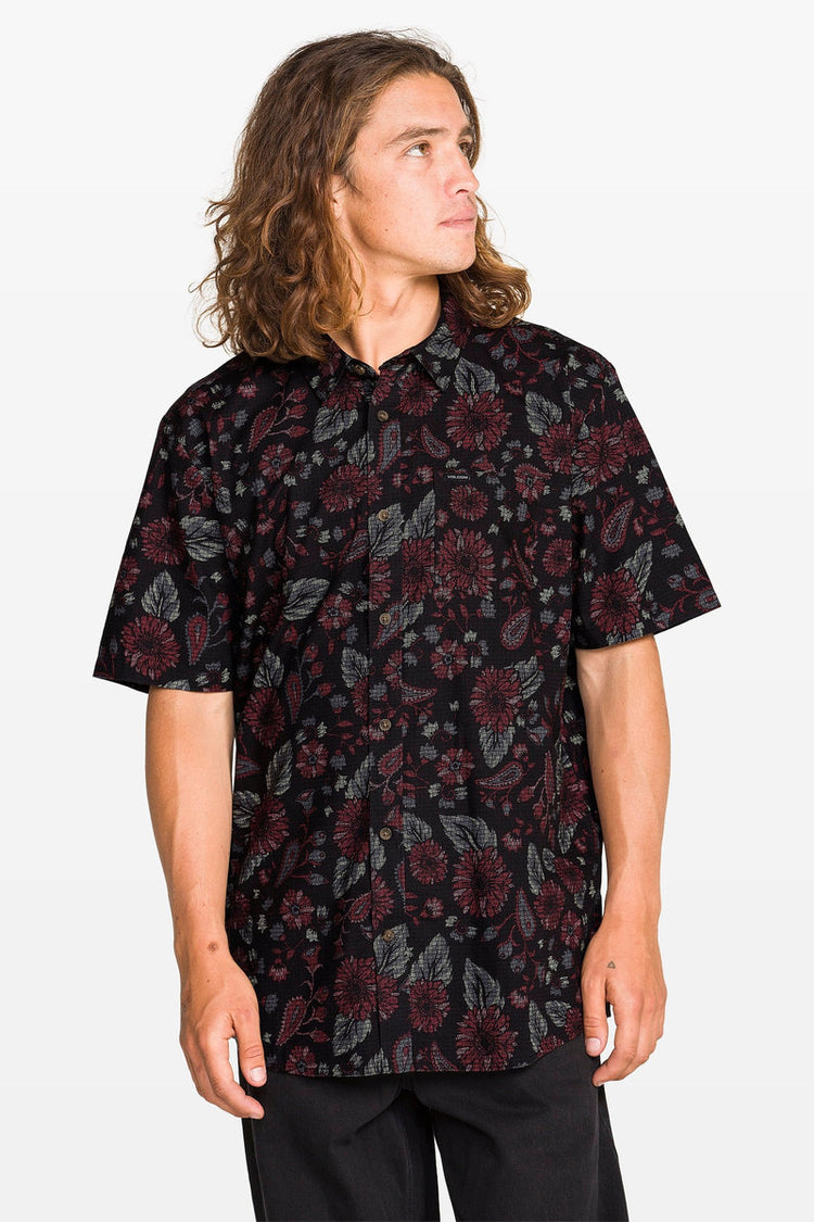 Scaler Stone Woven Short Sleeve Shirt - BLK