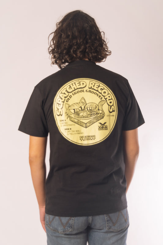 Scratched Records Tee - BLK