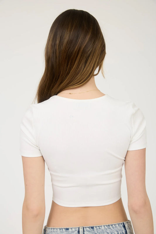 Seamless Crop Tee - WHT