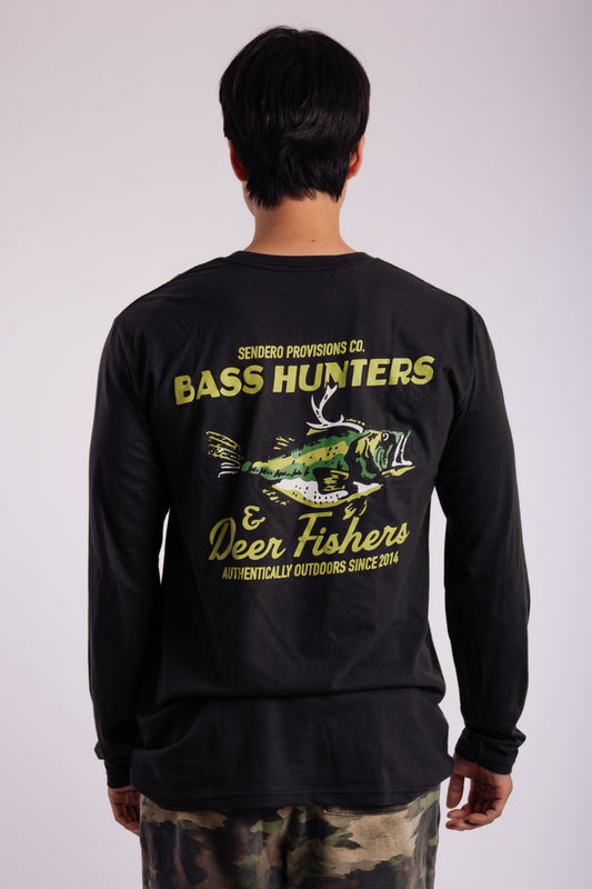 Deer Fishers Long Sleeve Tee - BLK