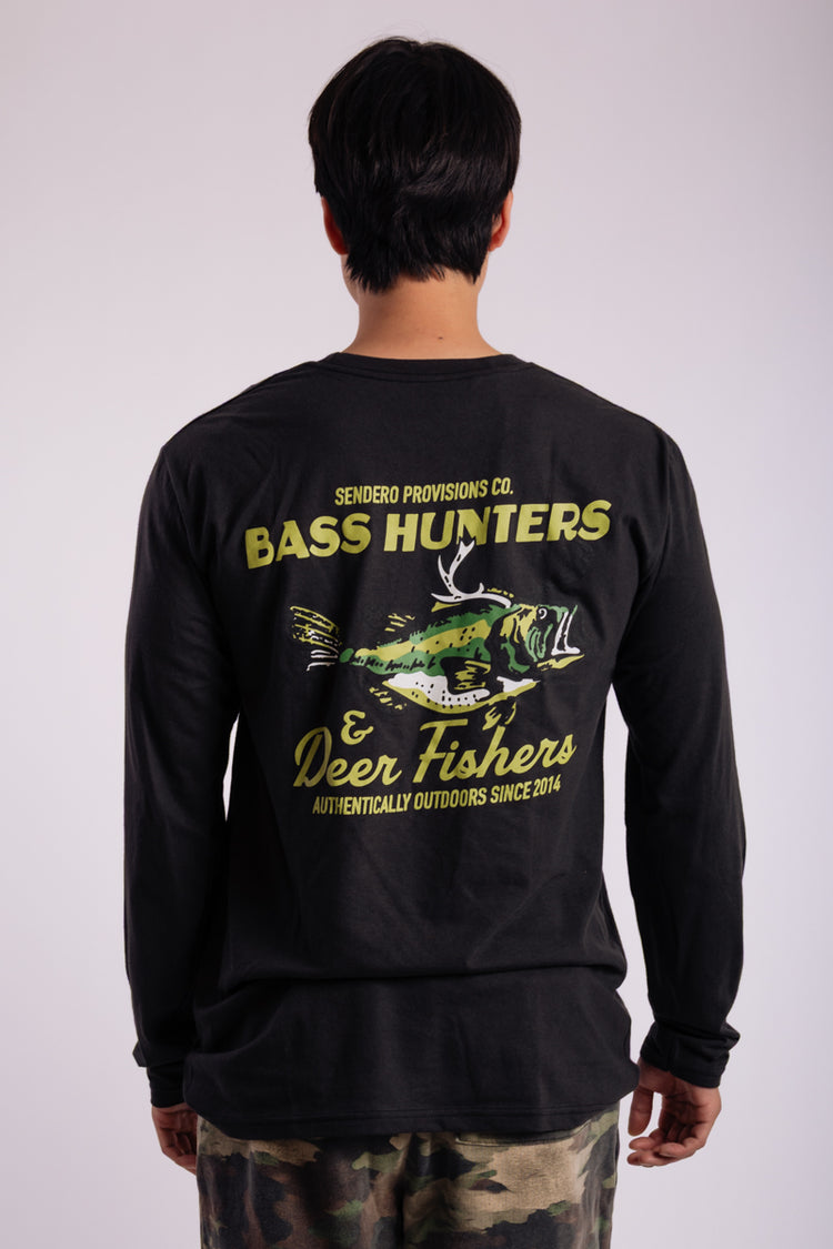 Deer Fishers Long Sleeve Tee - BLK