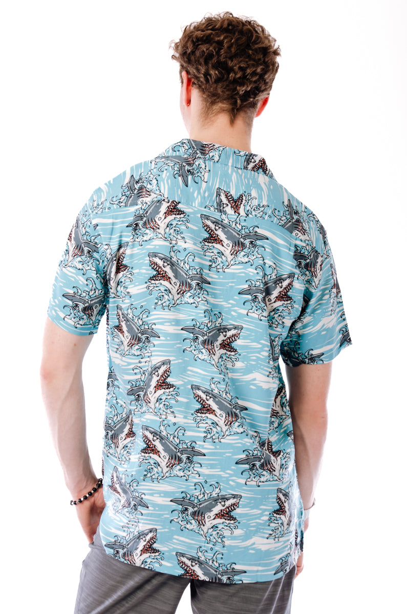 Shark Attack Short Sleeve Shirt - AQU