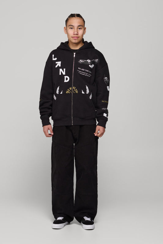 Unisex She Will Outlast Us Zip Hoodie - BLK