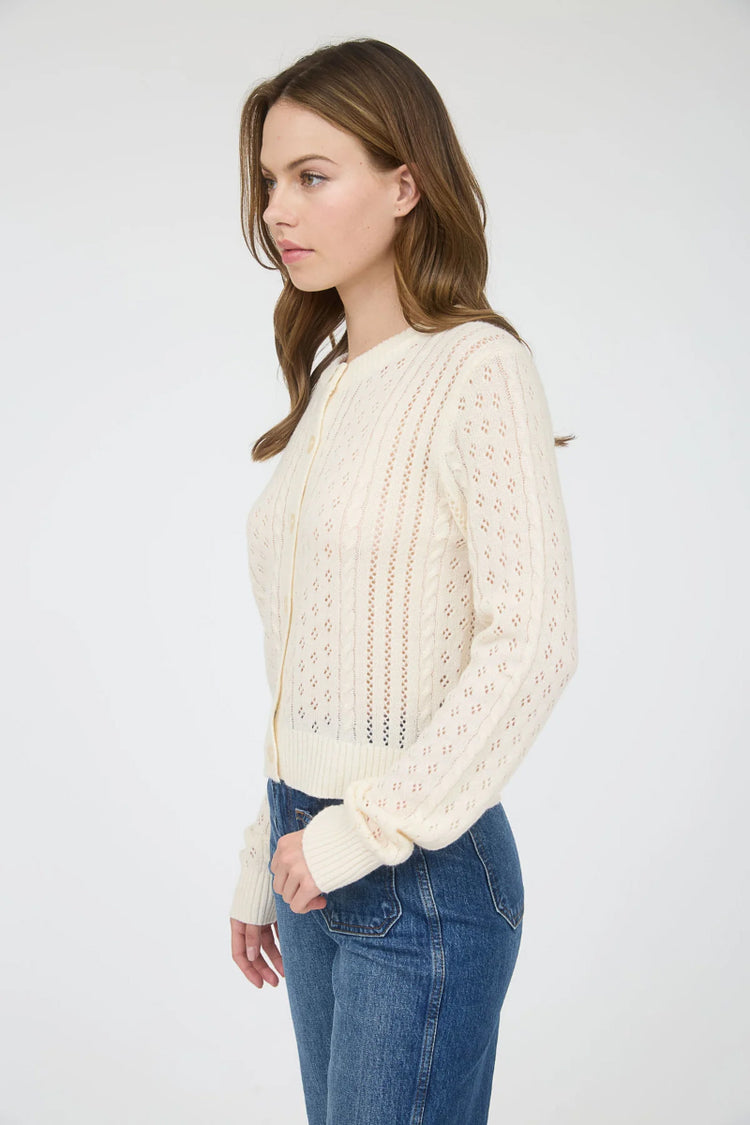 Sheer Cable Cardigan - CRM