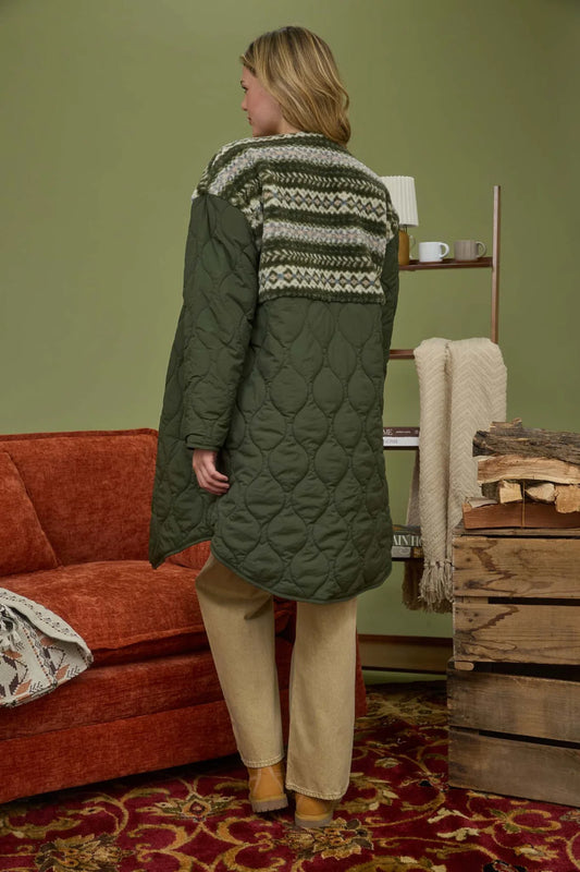 Sherpa Detail Quilted Puffer - OLV