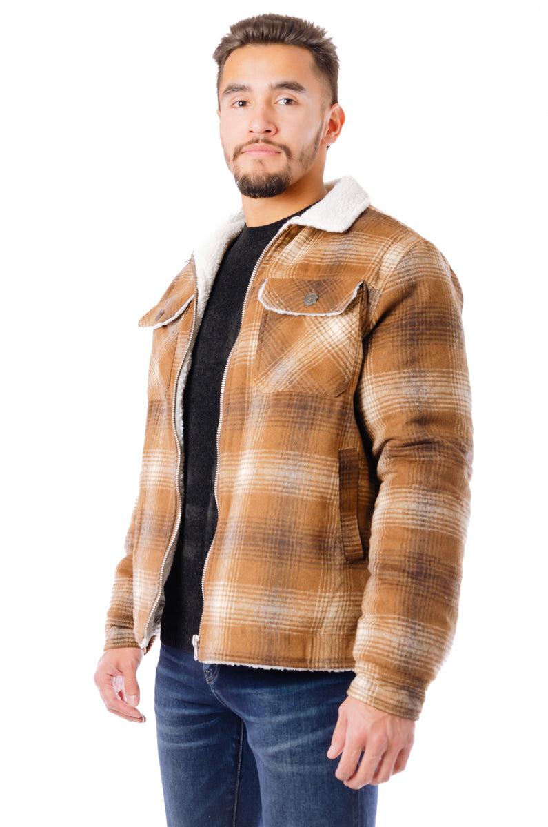 Sherpa Lined Plaid Jacket