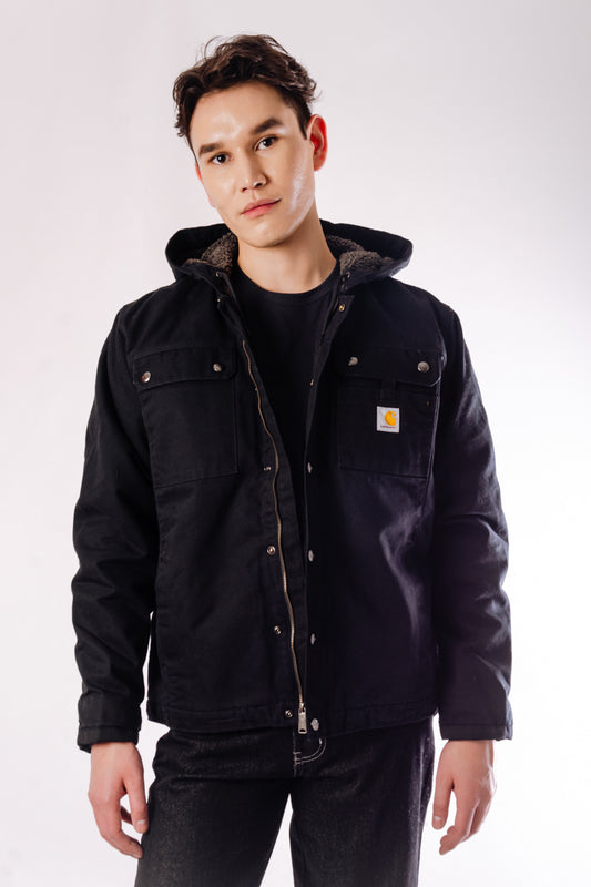 Sherpa Lined Utility Jacket - BLK