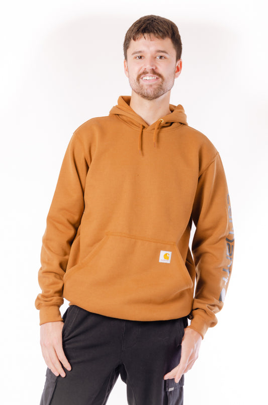 Logo Sleeve Hoodie - Brown