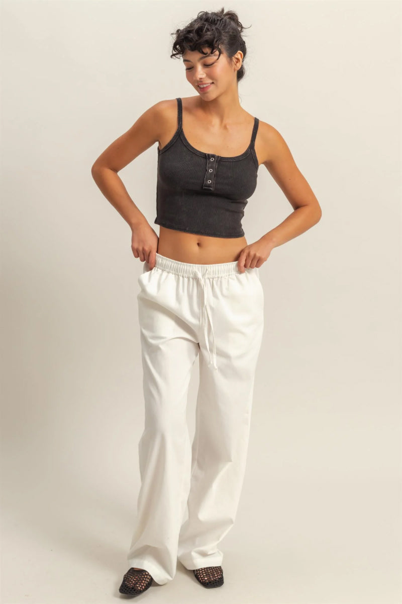 Snap Front Tank Top - BLK