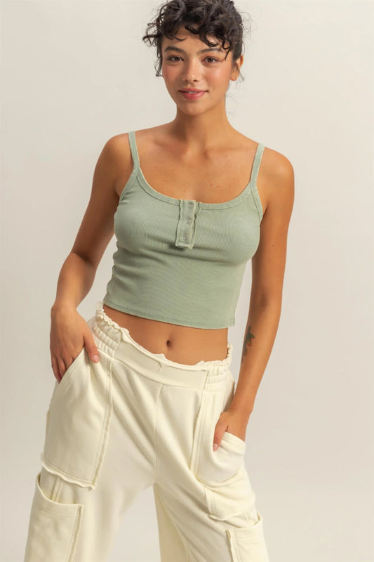 Snap Front Tank Top - SAG