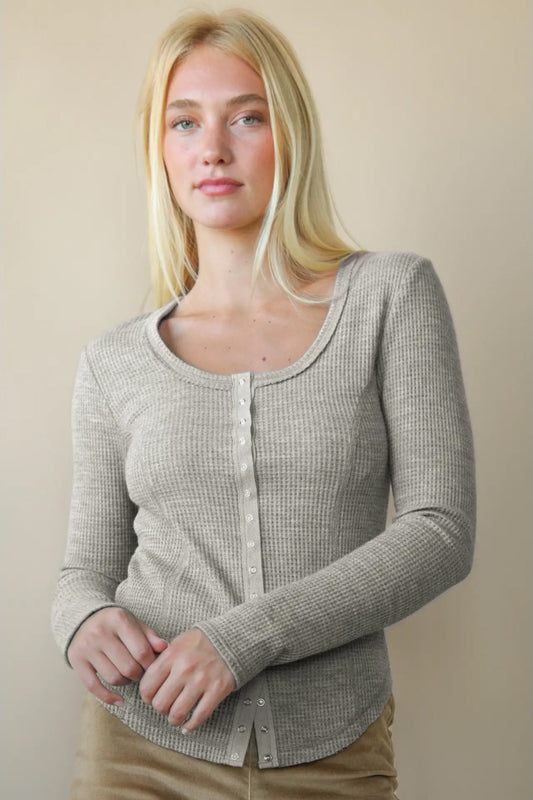 Snap Front Thermal Long Sleeve - OLV