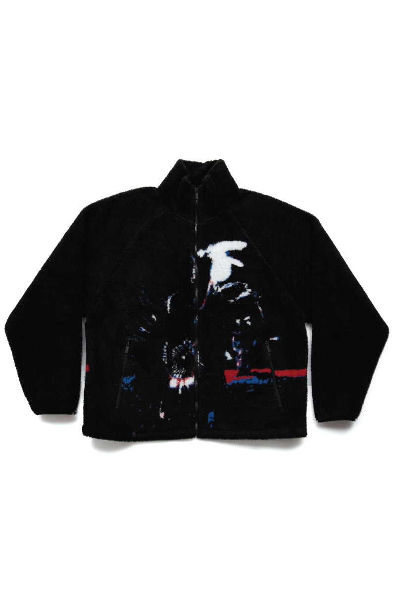 Unisex Sneak Up Sherpa Coat - BLK