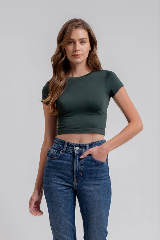 Solid Crop Tee - HUN