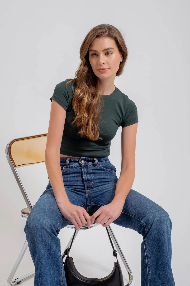 Solid Crop Tee - HUN