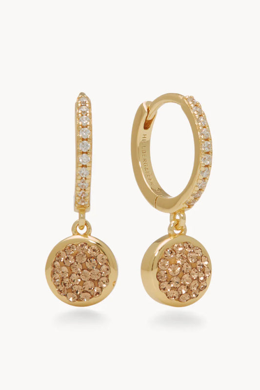 Sparkle Bezel Hoop Earrings - Gold - GLD