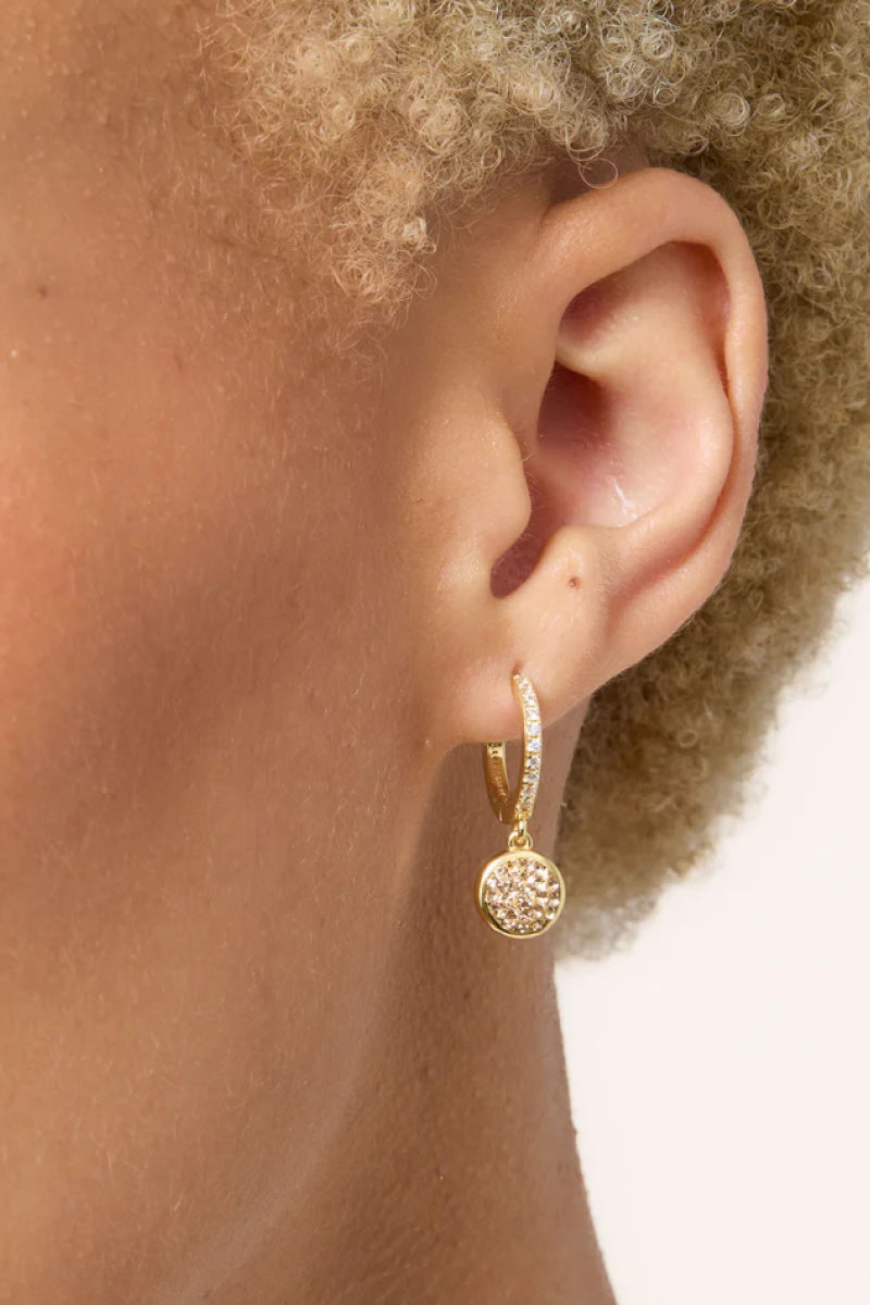 Sparkle Bezel Hoop Earrings