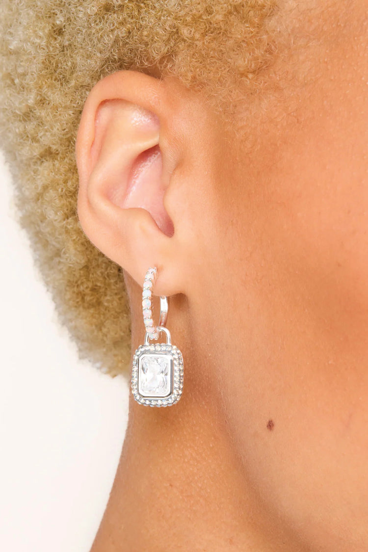 Sparkle Convertible Hoop Earrings - MOON