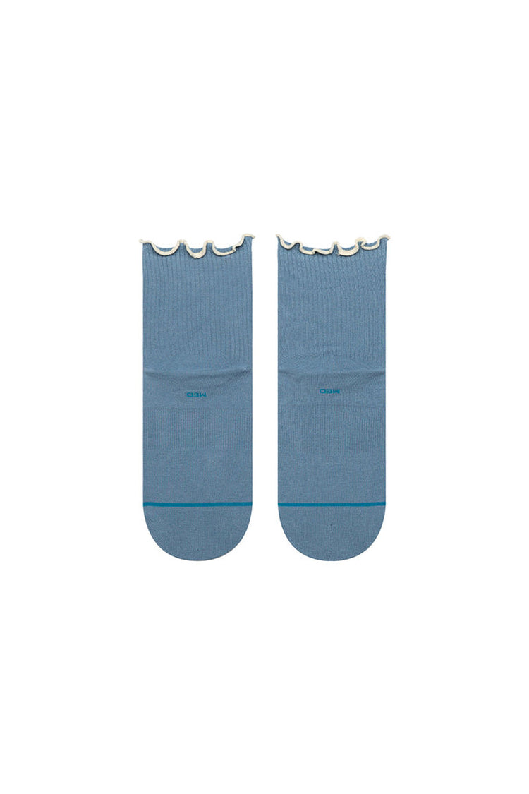 Pop Ruffle Icon Quarter Sock - BLU