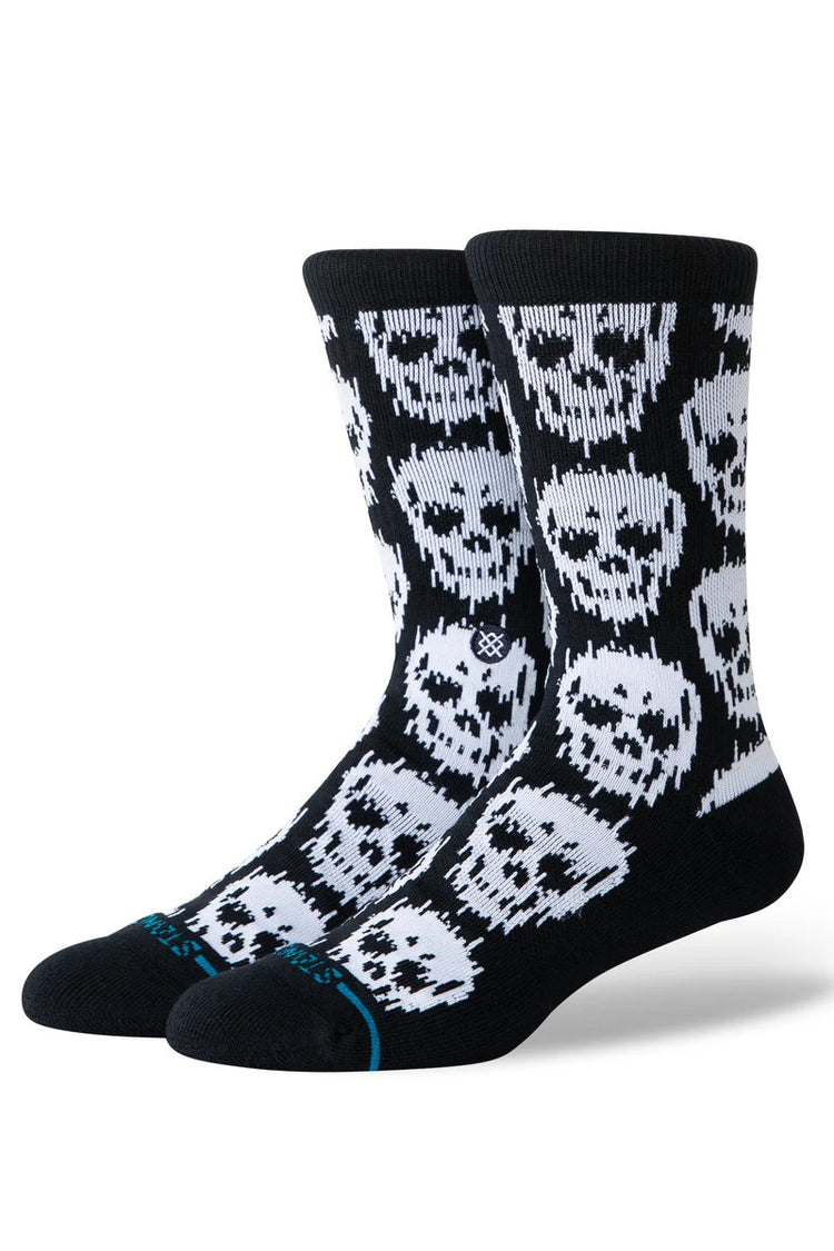 Static Skull Sock - BLK