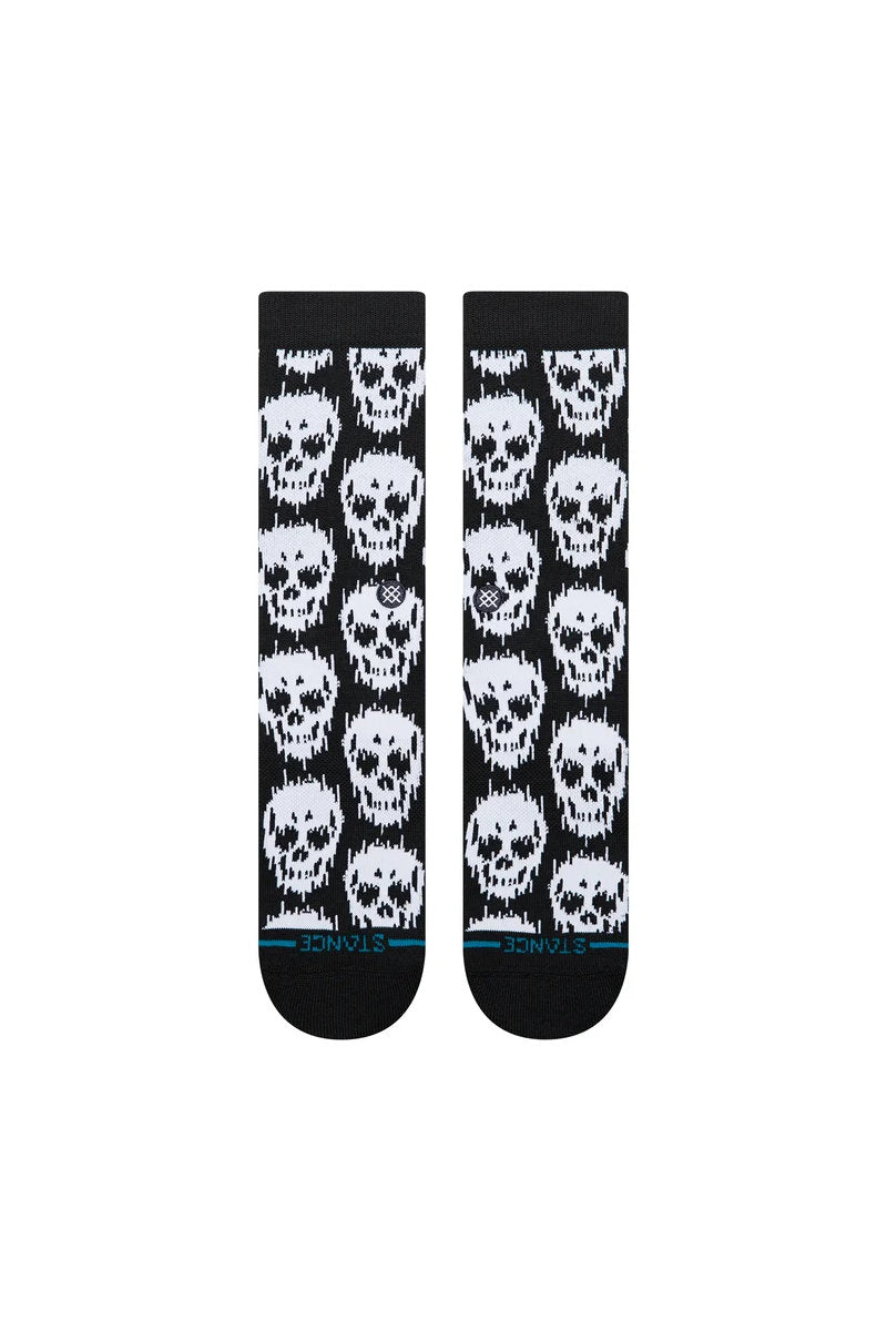 Static Skull Sock - BLK