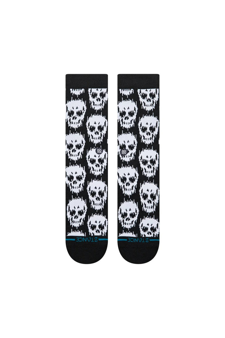 Static Skull Sock - BLK